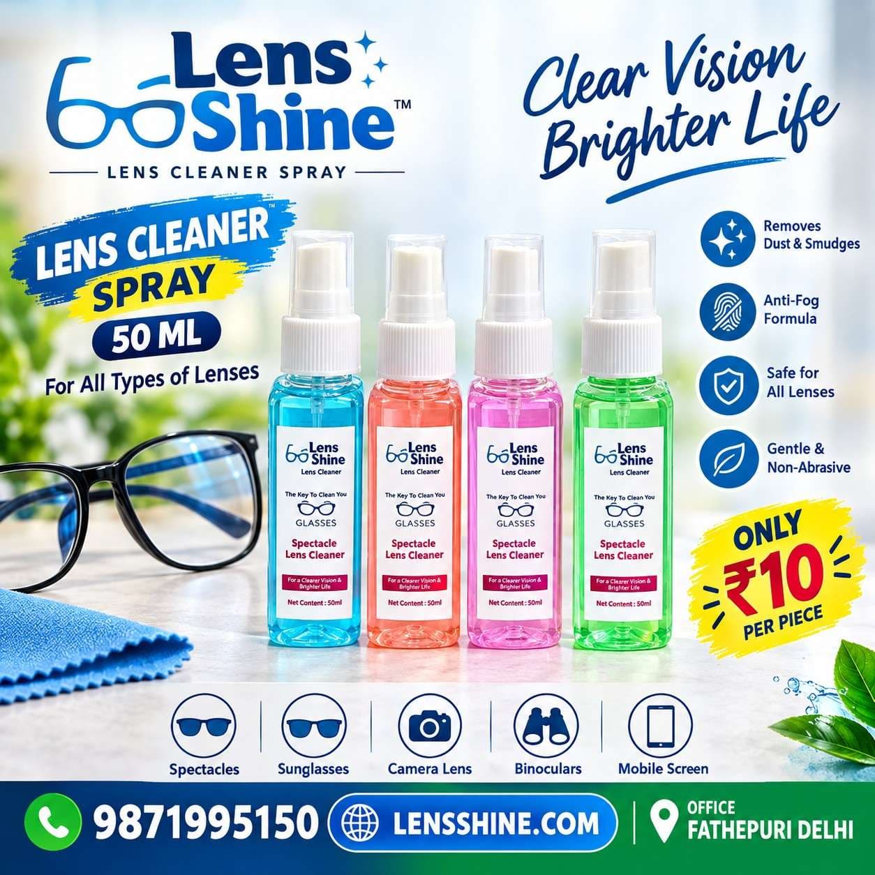 Lens Cleaner Spray Squire bottle - Image 1